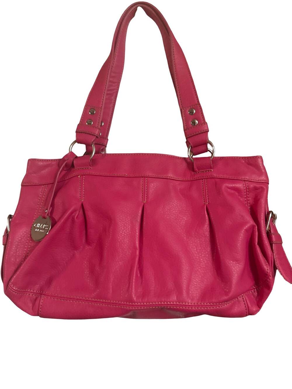 Chaps Est. 1978 Hot Pink Faux Leather Shoulder Tote Bag